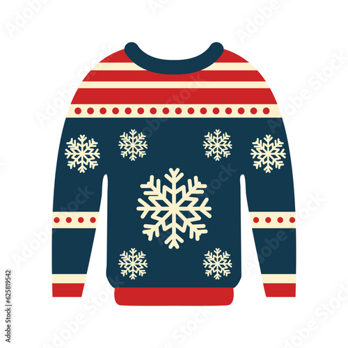 Vector cute hand drawn ugly Christmas sweaters on isolated background © OlgaKlyushina