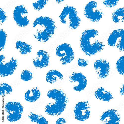 Blue abstract spots, repeatable animalistic print