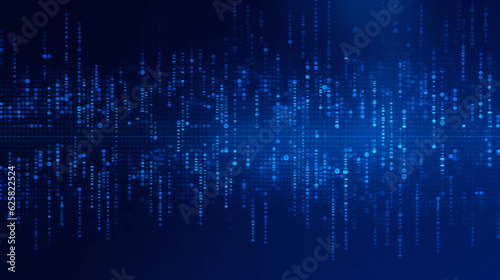 Blue data technology background vector with binary code