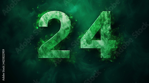 happy new year 2024 background with green texture number
