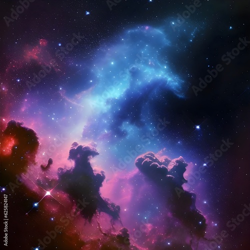 True color space galaxy cloud nebula. Space science astronomy. Supernova background wallpaper background with clouds.