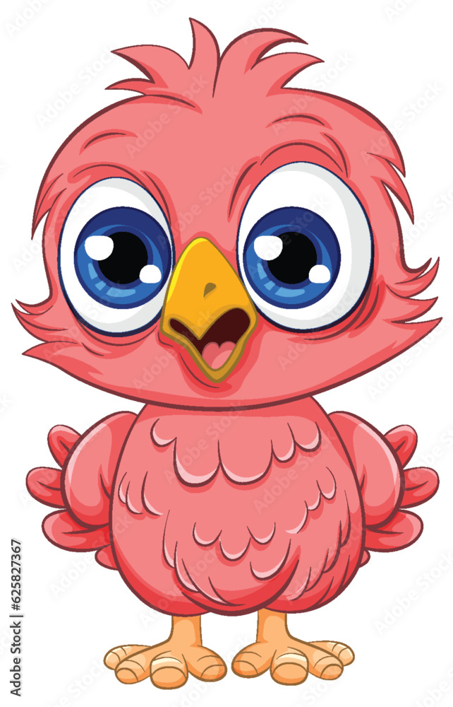 Naklejka premium Cute owl chick cartoon isolated