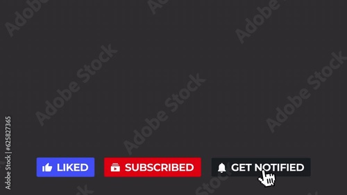 Like Subscribe Bell Animation Overlay Reminder on Transparent Background. 