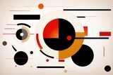 Abstract art suprematism background in bauhaus constructivism style. Generative ai illustration.