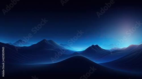 Fototapeta Naklejka Na Ścianę i Meble -  Mountain line gradient lines background wallpeper night blue