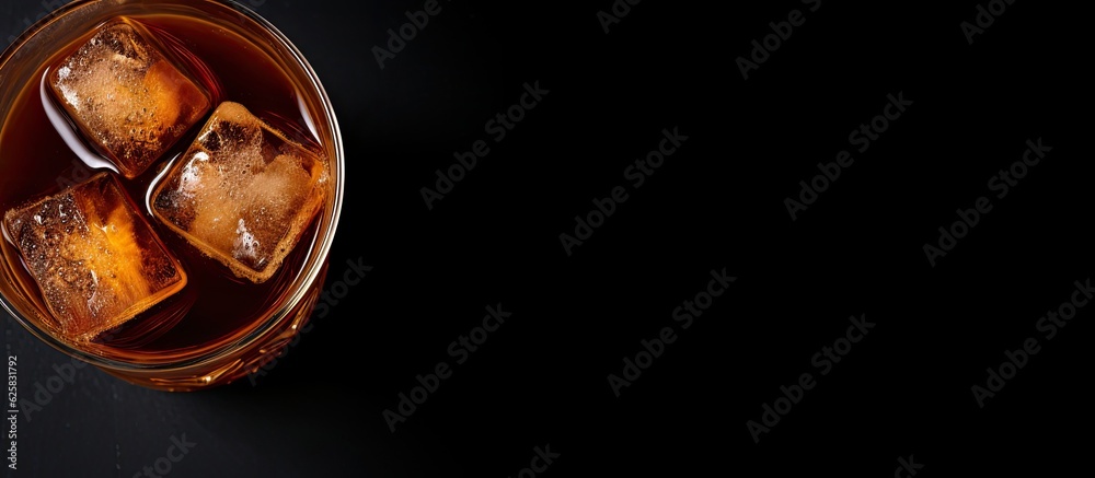 Photo of three ice cubes in a glass on a black background with ample space for text or design elements with copy space Photo of three ice cubes in a glass on a black background with ample space for text or design elements with copy space