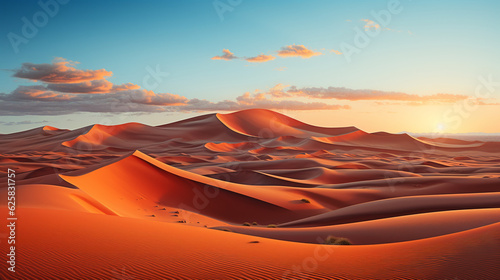 Sand dunes in the desert. Generative AI