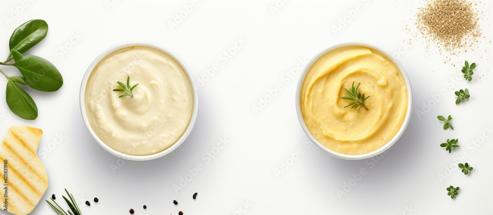 Photo of various delicious food bowls with empty space for text or design with copy space Photo of various delicious food bowls with empty space for text or design with copy space