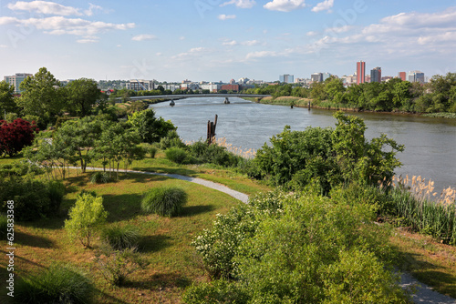 Overlooking Wilmington riverfront area from Russell Peterson Wildlife Refuge, Wilmington, Delaware photo