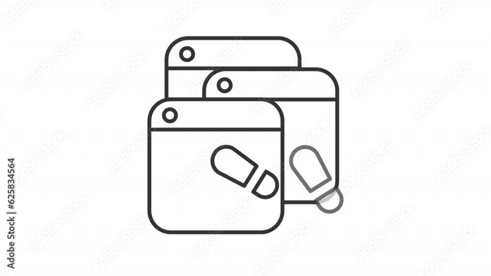 Digital footprint line animation. Web pages changing and shoe marks animated icon. Online presence. Personal data. Black illustration on white background. HD video with alpha channel. Motion graphic Digital footprint line animation. Web pages changing and shoe marks animated icon. Online presence. Personal data. Black illustration on white background. HD video with alpha channel. Motion graphic