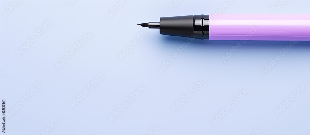 Photo of a purple pen on a blue surface with plenty of space for text or design elements with copy space Photo of a purple pen on a blue surface with plenty of space for text or design elements with copy space