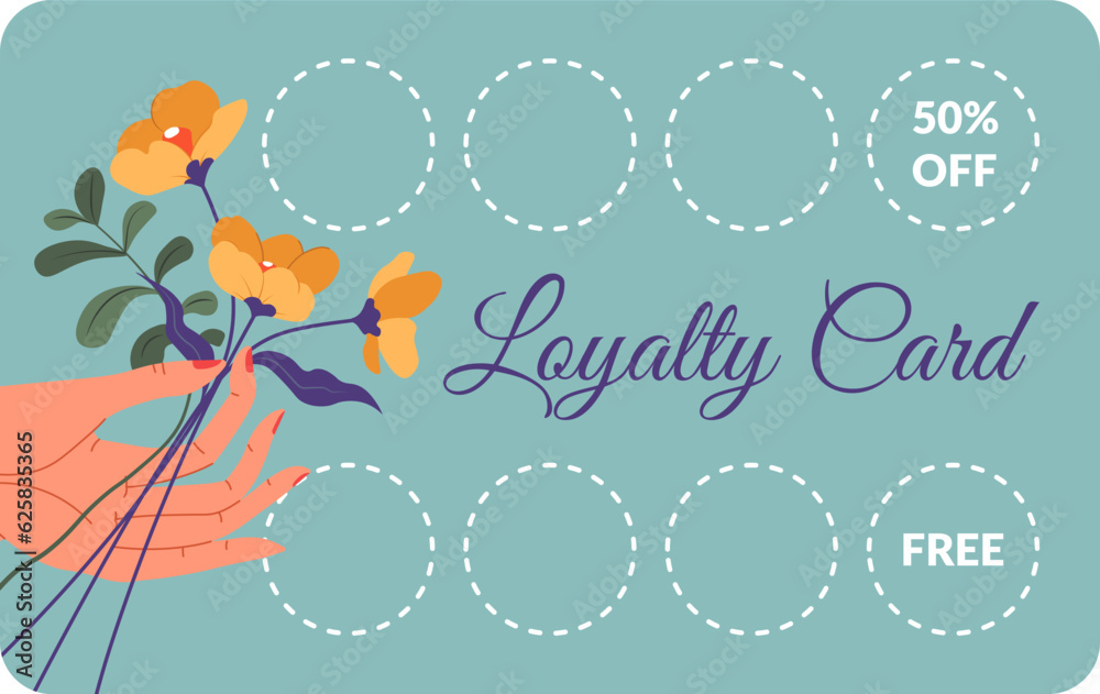 Loyalty card, discounts and free products client