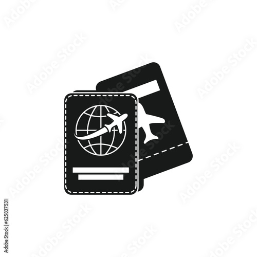 Passport and ticket icon vector illustration. International passport and ticket icon. Visa, document. Vector illustration can be used for topics such as citizenship, immigration, travel symbol