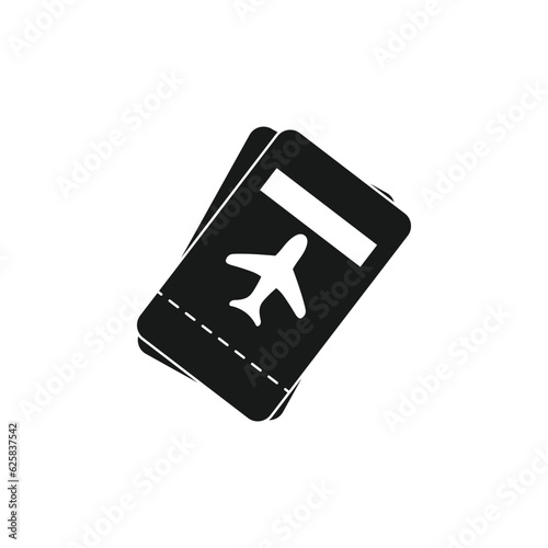 Ticket icon on background. vector illustration. Vector airplane simple flat line style. Blank plane ticket icon. Travel symbol. Flat vector illustration