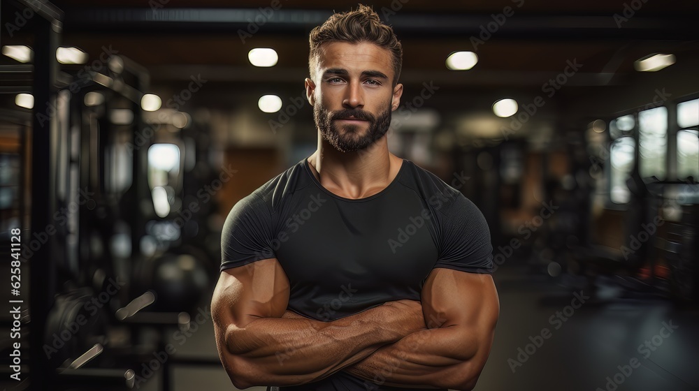 fitness instructor in the gym after a workout fitness instructor in the gym after a workout