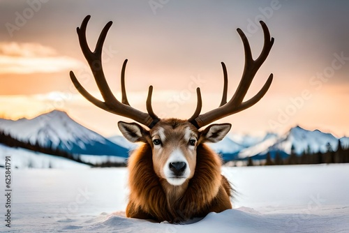 deer in snow AI Generated © HotiGrapher
