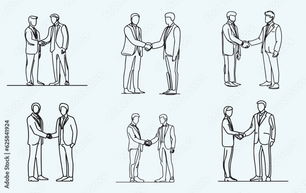line drawing business man and woman, woman and woman shaking hands vector illustration line drawing business man and woman, woman and woman shaking hands vector illustration