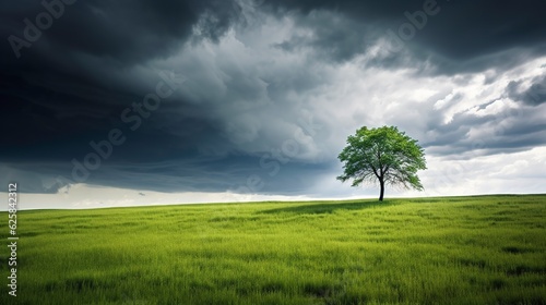 Meadow before the storm landscape background