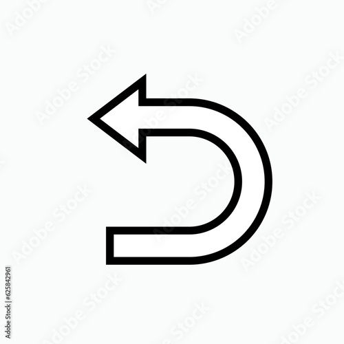 Back Arrow Icon.  Recondition Symbol.     