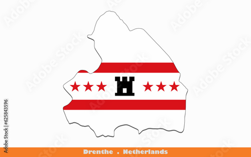 Drenthe Flag -  Province of the Netherlands (EPS)