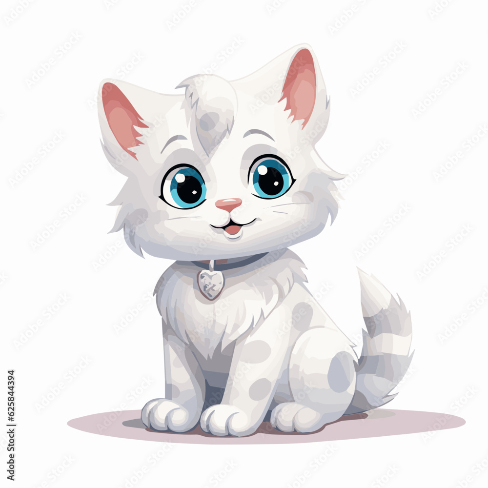 Fototapeta premium cat cartoon clipart vector white background