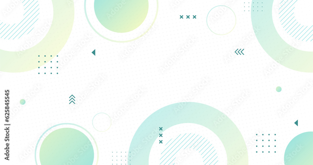 Modern background. geometric style, circle lines, green and yellow gradations, halftone memphis
