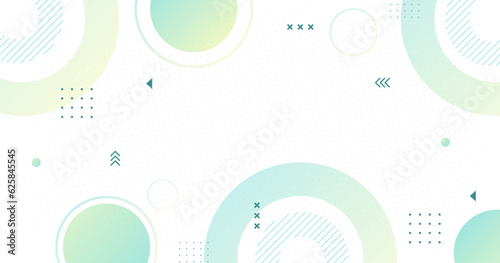 Modern background. geometric style, circle lines, green and yellow gradations, halftone memphis
