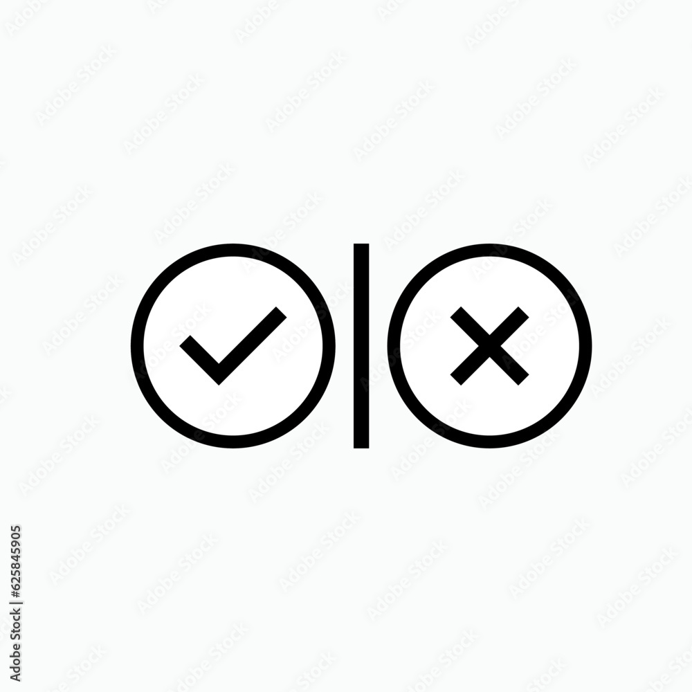 Check Mark and Cross Icon. Agree , Disagree. Choice, Polling Symbol for Design Elements, Websites, Presentation and Application - Vector. Check Mark and Cross Icon. Agree , Disagree. Choice, Polling Symbol for Design Elements, Websites, Presentation and Application - Vector.
