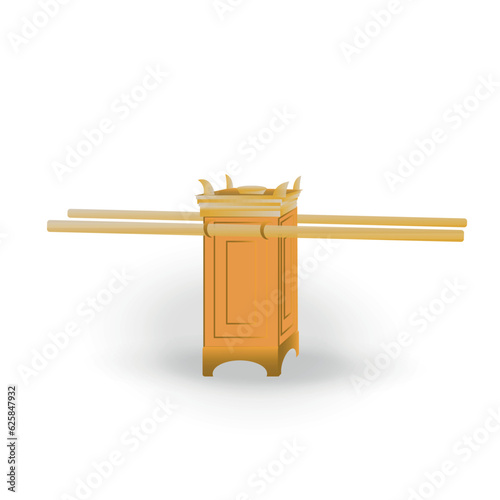 The altar of incense vector illustration. Israel temple service. 