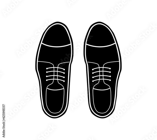 Classic black mens shoes. Vector illustration. Boots.