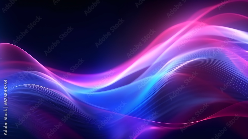 Abstract Neon Futuristic Background with Mesmerizing Pink and Blue Glowing Lines, Web Banner Abstract Neon Futuristic Background with Mesmerizing Pink and Blue Glowing Lines, Web Banner