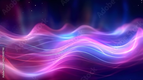 Abstract Neon Futuristic Background with Mesmerizing Pink and Blue Glowing Lines, Web Banner © Konrad