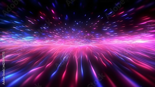 Abstract Neon Futuristic Background with Mesmerizing Pink and Blue Glowing Lines, Web Banner