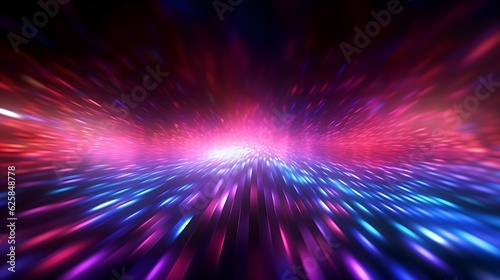 Abstract Neon Futuristic Background with Mesmerizing Pink and Blue Glowing Lines, Web Banner