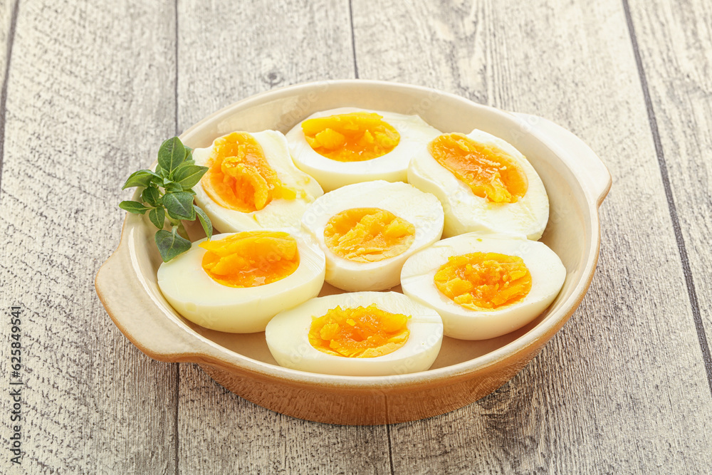 Boiled chicken egg for breakfast