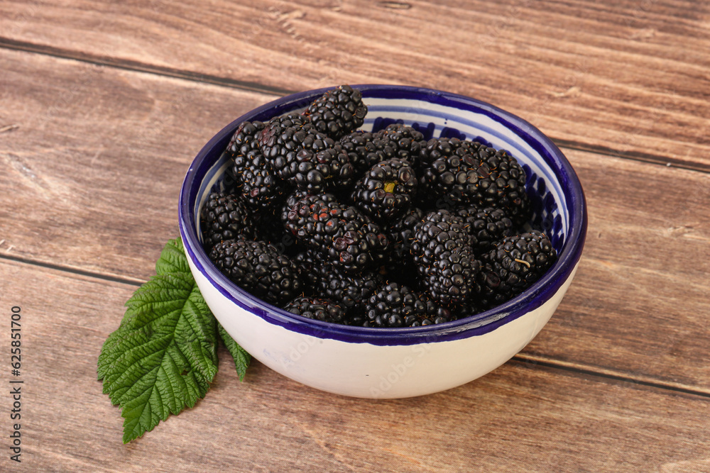Natural organic blackberry in the bowl