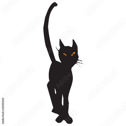 Halloween cat clip art .Cartoon black cat.