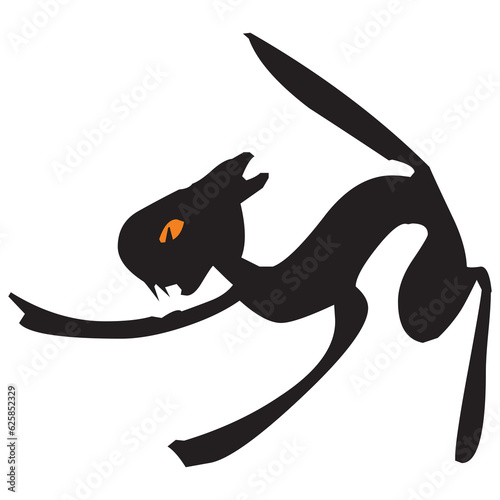 Halloween cat clip art .Cartoon black cat.