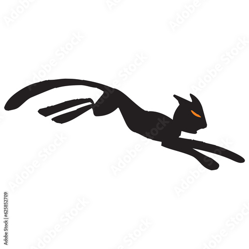 Halloween cat clip art .Cartoon black cat.