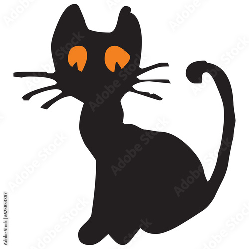 Halloween cat clip art .Cartoon black cat.
