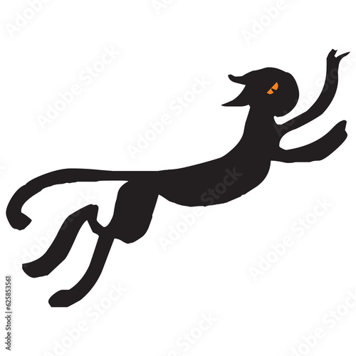 Halloween cat clip art .Cartoon black cat.