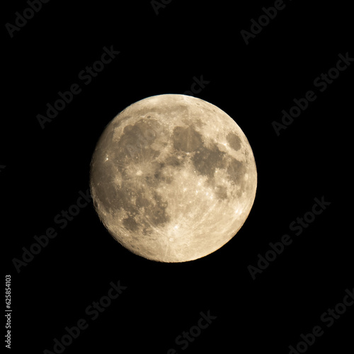 Super fool moon on black background, detailed image