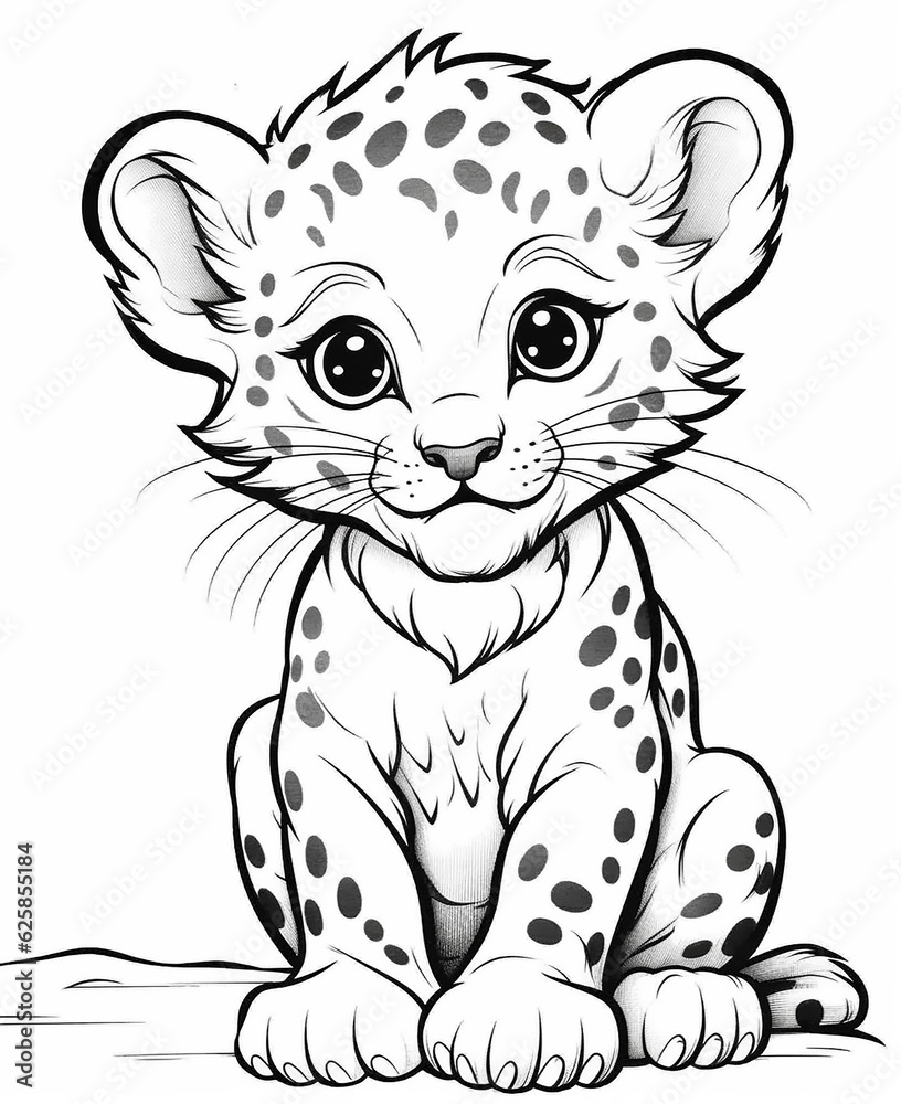 Obraz premium Coloring sheet or pages for kids, generative ai