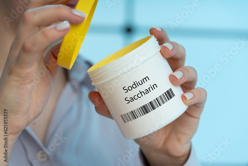 Schilderij op canvas Sodium Saccharin worst reputation food additives