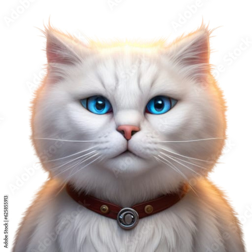white cat cute icon art