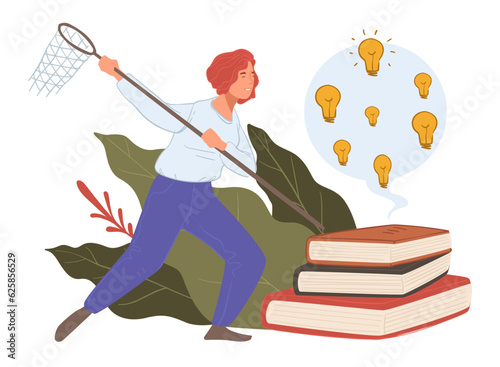 Character hunting for ideas and creative thoughts