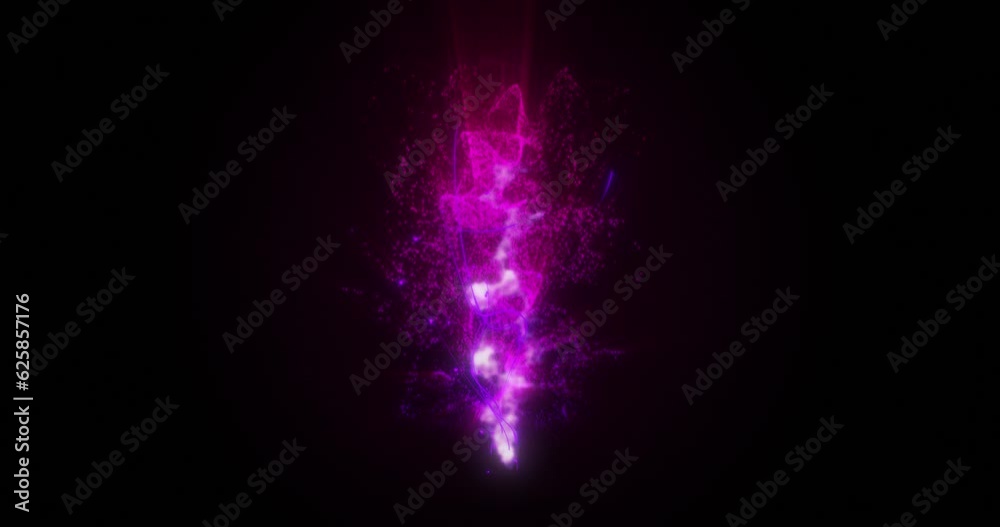 Magic fluid animation of glowing particles.particle trail. Abstract neon bright flame with glitter that sparkles and swirls, 3D animation. Seamless loop 4k video. Screensaver video animation