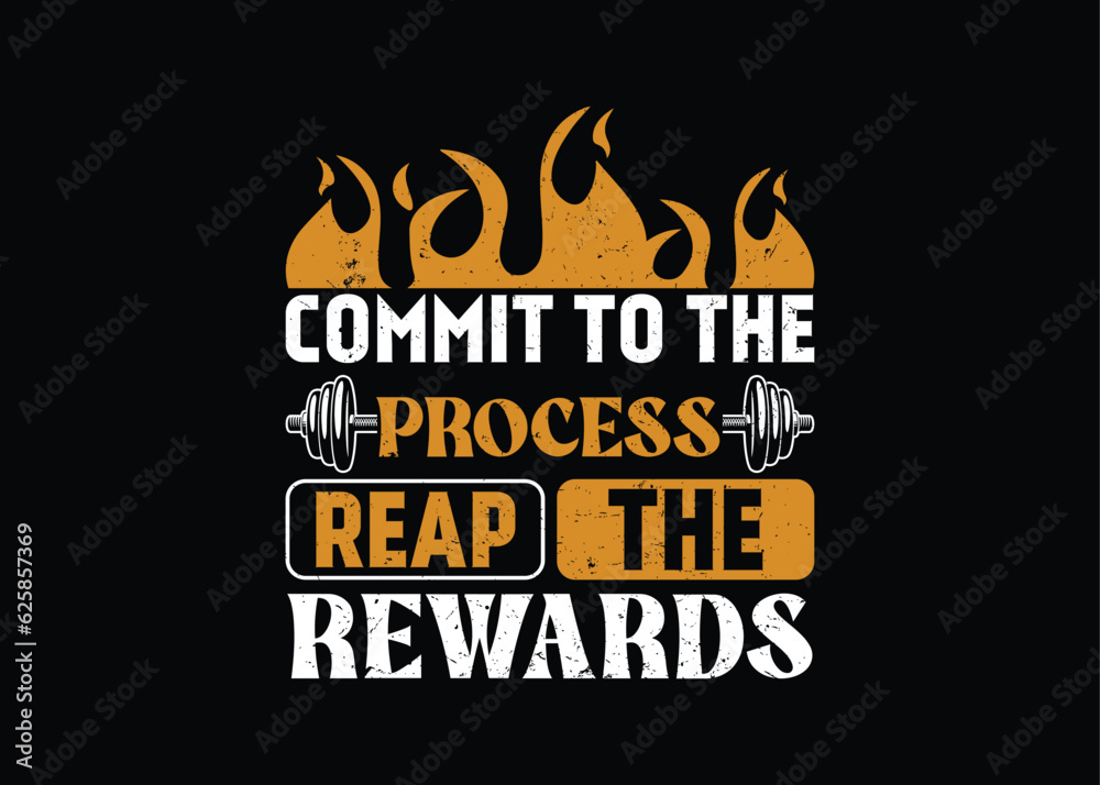Obraz premium Gym motivation t-shirt print, motivational and inspirational lettering posters, decoration, prints, t-shirt design, vintage t-shirt design, print, kettlebell and barbell,