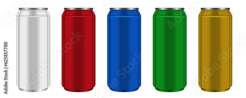 Realistic metal soda can vector design illustration isolated on white background