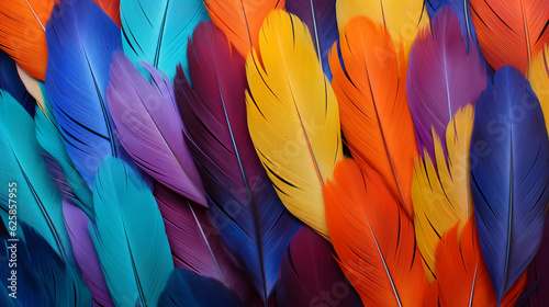 Multi colored feathers,Closeup feather ,background texture, abstract,  Created using generative AI tools. © © Raymond Orton